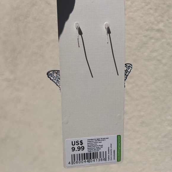Silver Butterfly Earrings - Picture 3 of 4